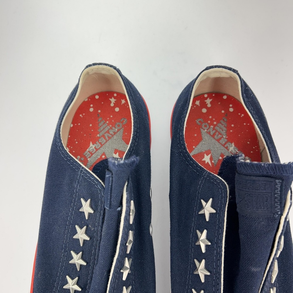 Converse Navy Canvas Slip-On Sneakers with White Toe and Red/Blue Trim - Picture 16 of 16